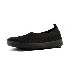 FITFLOP Women's UBERKNIT Slip-on Ballet Flats - Black Womens