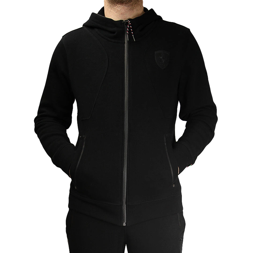 Puma Ferrari Hoodie Hooded Sweat Jacket - Black (Mens) 1 Puma Ferrari Hoodie Hooded Sweat Jacket - Black (Mens)