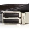 Lacoste Leather Nickel Embossed Croc Belt - Black/Brown - Mens