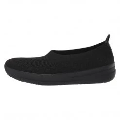 FITFLOP Women's UBERKNIT Slip-on Ballet Flats - Black Womens