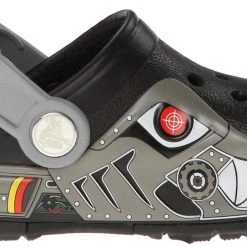 Crocs CrocsLights Robo Shark Clog Sandal - Black/Silver - Toddler Mules & Clogs