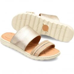 Born Women's SHORE SANDALS - Gold Panna Cotta Metallic And Fabric