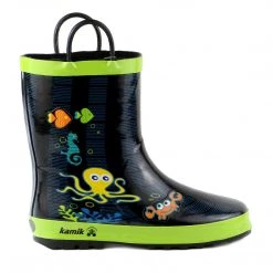 Kids Kamik Octopus Rain Boot Shoe - LIME - Boys