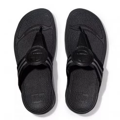 Fitflop Womens WALKSTAR Webbing Toe-Post Sandals Shoe - All Black