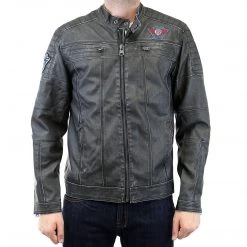 Buffalo By David Bitton Jarley Denim PU Bomber Jacket - Cannon - Mens