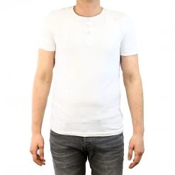 Buffalo By David Bitton Nifun Cotton Henley T-Shirt Casual Tee - Faded Cannon - Mens