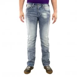 Buffalo By David Bitton Evan-X Slim Straight Fit Jeans - Lightly Faded/Torn - Mens