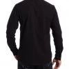 Calvin Klein Solid Button-Front Woven Shirt - Black - Mens