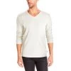 Calvin Klein Long Sleeved French Rib V-Neck Shirt - Snow White - Mens