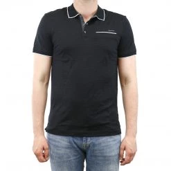 Calvin Klein Multi Count Stripe With Tipping Polo Shirt - Black - Mens
