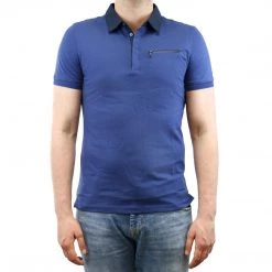 Calvin Klein Jersey With Woven Collar Polo Shirt - Nantucket Heather - Mens