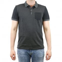Calvin Klein Blocked Jacquard Polo Shirt - Black - Mens