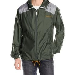 Columbia Flashback Windbreaker Full Zip Rain Jacket - Black/White - Mens