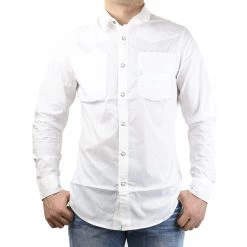 G-Star A Crotch White Work Button Down Shirt - Black - Mens