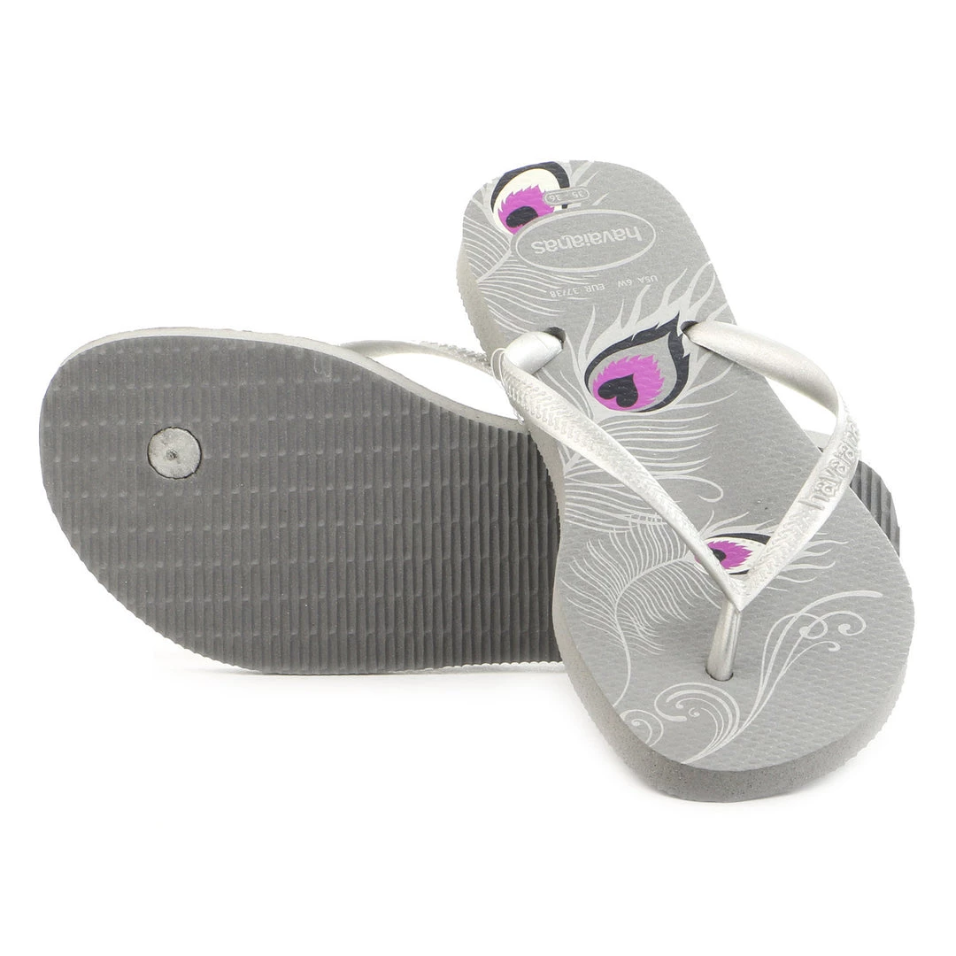 Havaianas Slim Peacock Thong Flip Flop Sandal - Black - Womens 2 Havaianas Slim Peacock Thong Flip Flop Sandal - Black - Womens