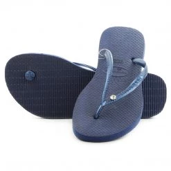 Havaianas Slim Crystal Glamour Swarovski Thong Flip Flop Sandal - White - Womens 7 Havaianas Slim Crystal Glamour Swarovski Thong Flip Flop Sandal - White - Womens