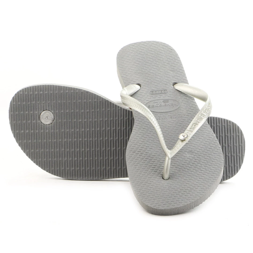 Havaianas Slim Crystal Glamour Swarovski Thong Flip Flop Sandal - White - Womens 4 Havaianas Slim Crystal Glamour Swarovski Thong Flip Flop Sandal - White - Womens