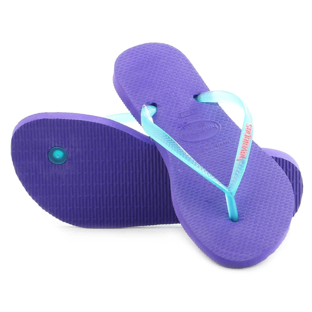 Havaianas Slim Logo Pop Up Thong Flip Flop Sandal - Ice/Violet - Womens 1 Havaianas Slim Logo Pop Up Thong Flip Flop Sandal - Ice/Violet - Womens
