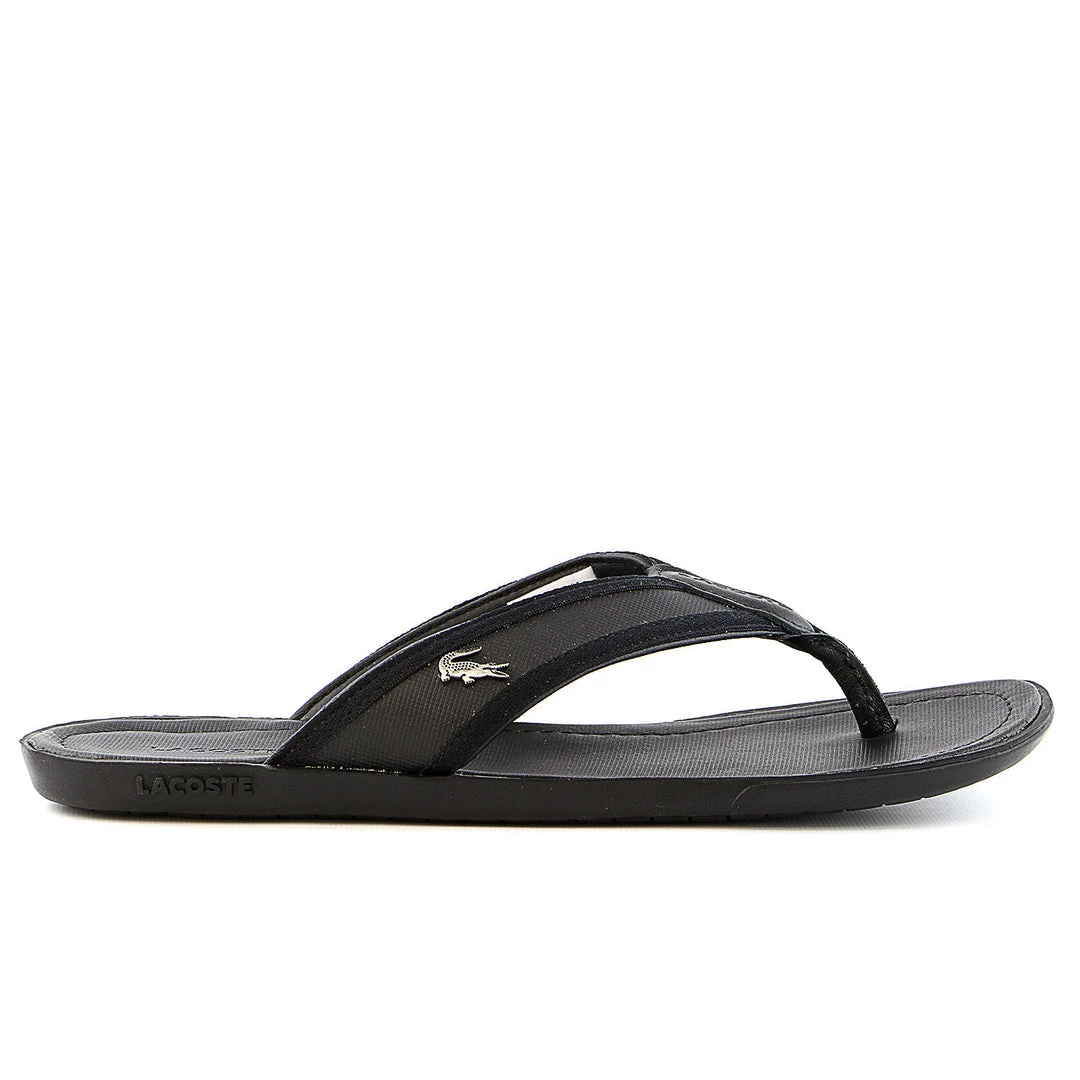 Lacoste Carros 6 Leather Flip Flop Thong Sandal - Black - Mens 1 Lacoste Carros 6 Leather Flip Flop Thong Sandal - Black - Mens