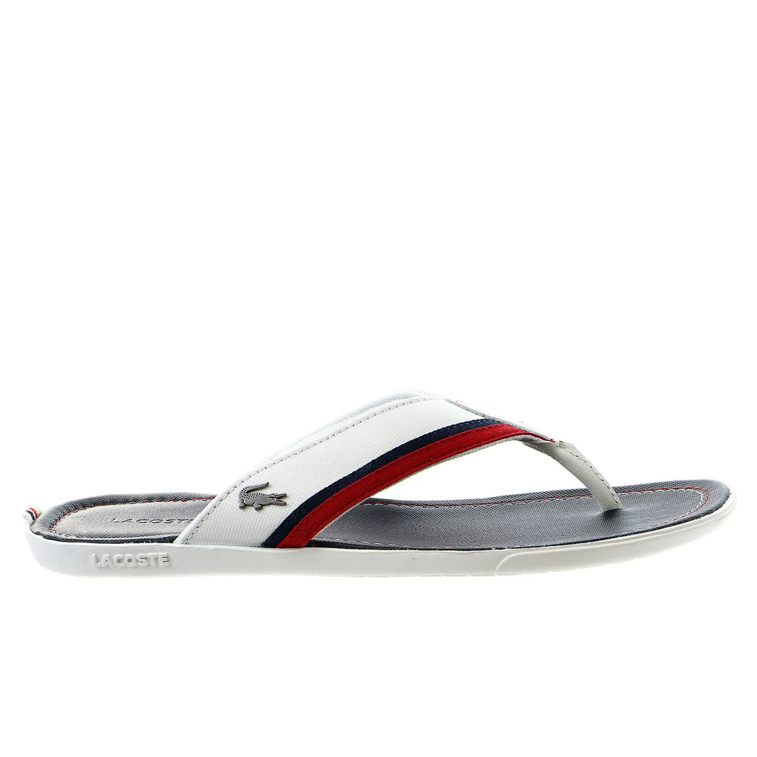 Lacoste Carros 2 Flip Flop Thong Sandal - Off White/Navy - Mens 2 Lacoste Carros 2 Flip Flop Thong Sandal - Off White/Navy - Mens