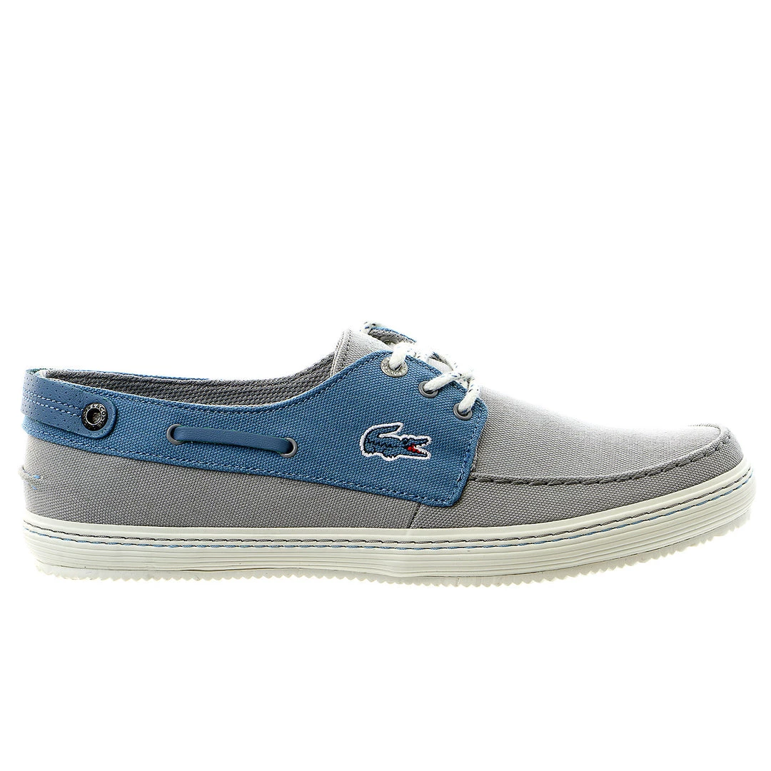Lacoste Sumac 8 Moccasin Boat Shoe - Light Grey/Blue - Mens 1 Lacoste Sumac 8 Moccasin Boat Shoe - Light Grey/Blue - Mens