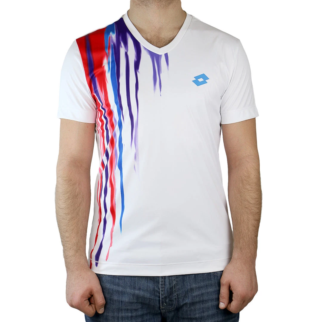 Lotto Cast Tennis Tee Shirt - White/Multi - Mens 1 Lotto Cast Tennis Tee Shirt - White/Multi - Mens