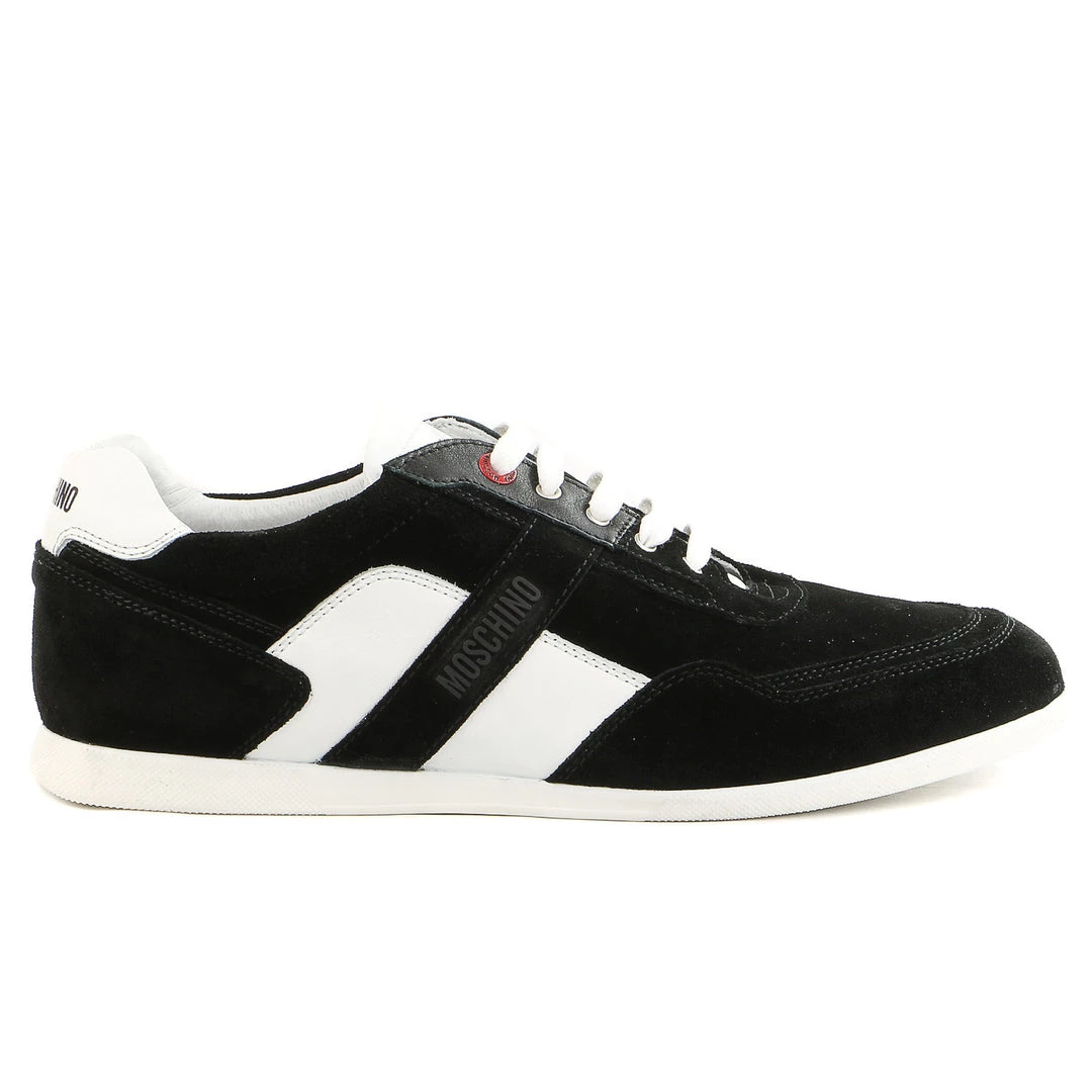 Moschino 56065 Velour/Vitello Fashion Sneaker Shoes - Black/White - Mens 1 Moschino 56065 Velour/Vitello Fashion Sneaker Shoes - Black/White - Mens