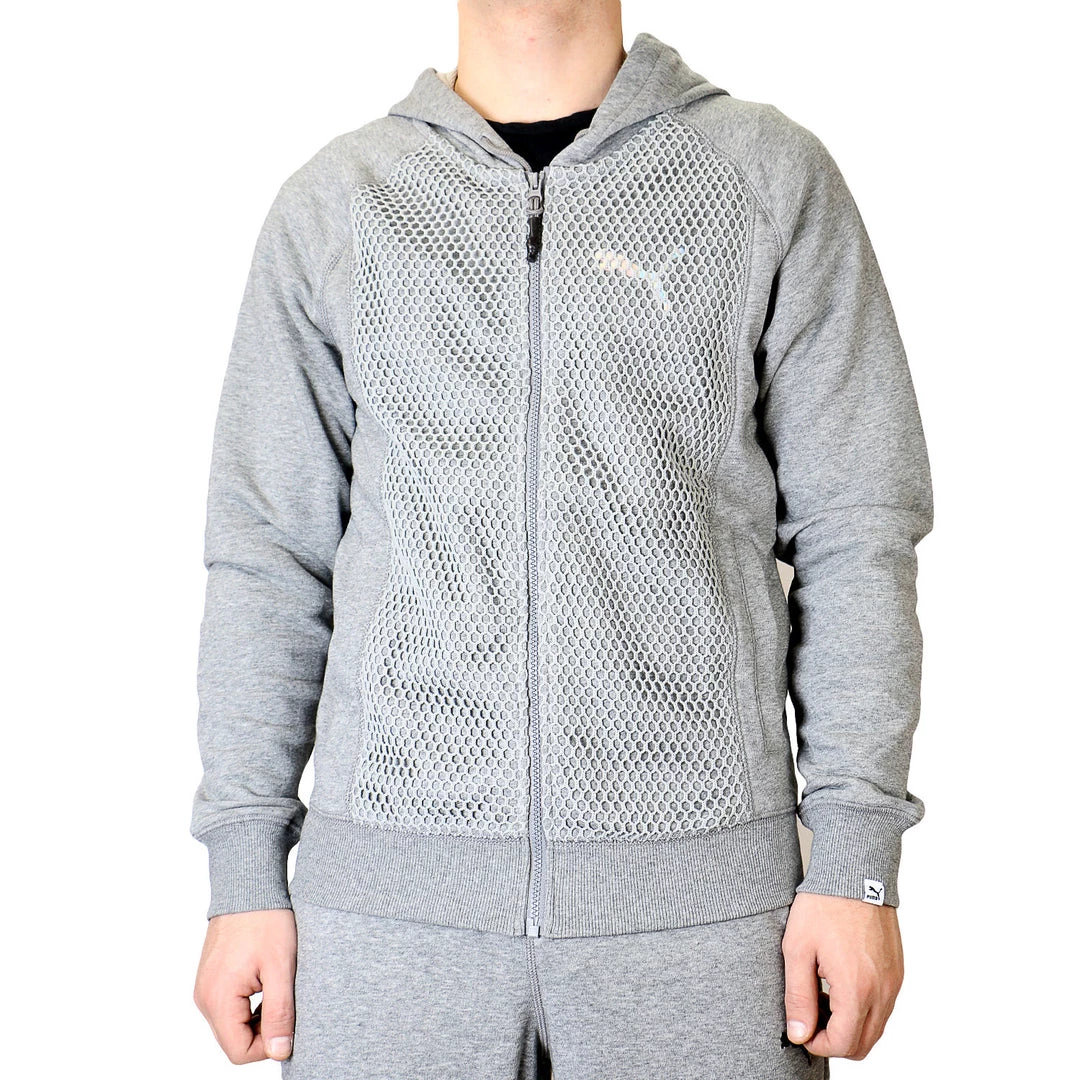 Puma Mesh Hooded Zip-front Sweat Jacket - Black - Mens 2 Puma Mesh Hooded Zip-front Sweat Jacket - Black - Mens