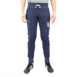 Puma FIGC Italia Azzurri Cuffed Terry Sweat Pants - Pea Coat - Mens