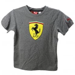 Puma Ferrari Shield Tee Shirt - Heather Gray - Boys