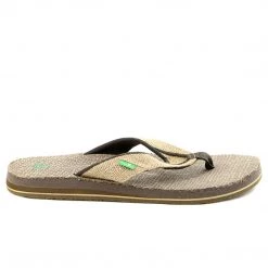 Sanuk Beer Cozy Double Jute Flip Flop - Black - Mens