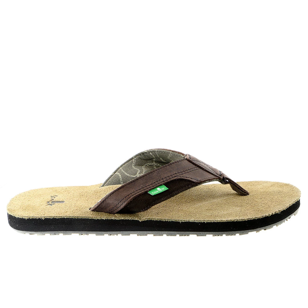 Sanuk Sheriff Flip Flop Sandal - Dark Brown - Mens 1 Sanuk Sheriff Flip Flop Sandal - Dark Brown - Mens