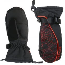 Kids Spyder Overweb Ski Mittens - Black/Volcano - Boys
