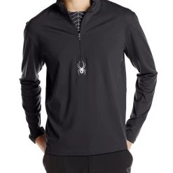 Spyder Silver Dip DRY W.E.B. T-Neck Top Athletic Shirt - Mens