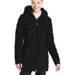 Spyder Timeless Long Down Jacket Hooded Coat - Womens